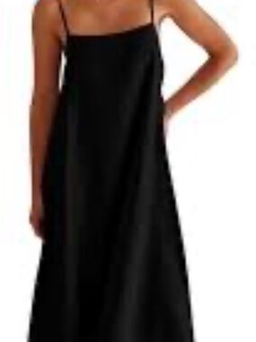 NWT Shy Velvet Black Spaghetti Strap   dress